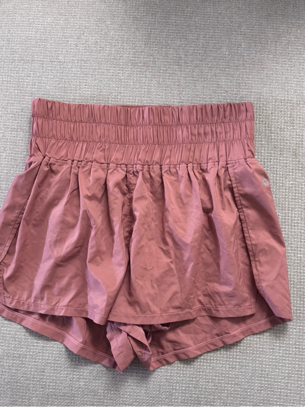 Popflex High-Waist Pink brown Women's Athletic Shorts large